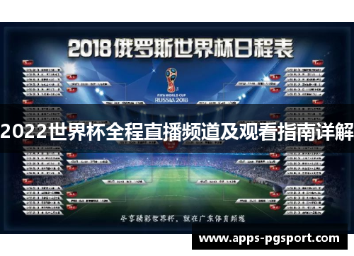 2022世界杯全程直播频道及观看指南详解