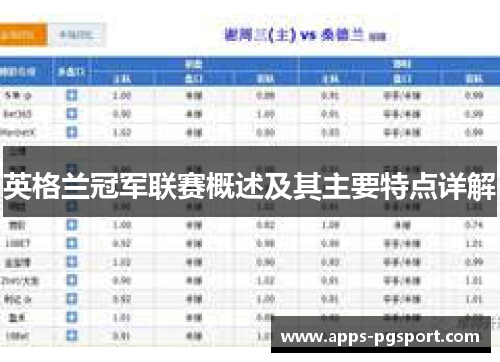英格兰冠军联赛概述及其主要特点详解